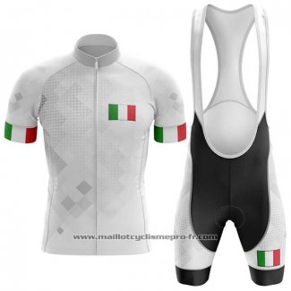 2020 Maillot Cyclisme Italie Blanc Manches Courtes Et Cuissard (2)